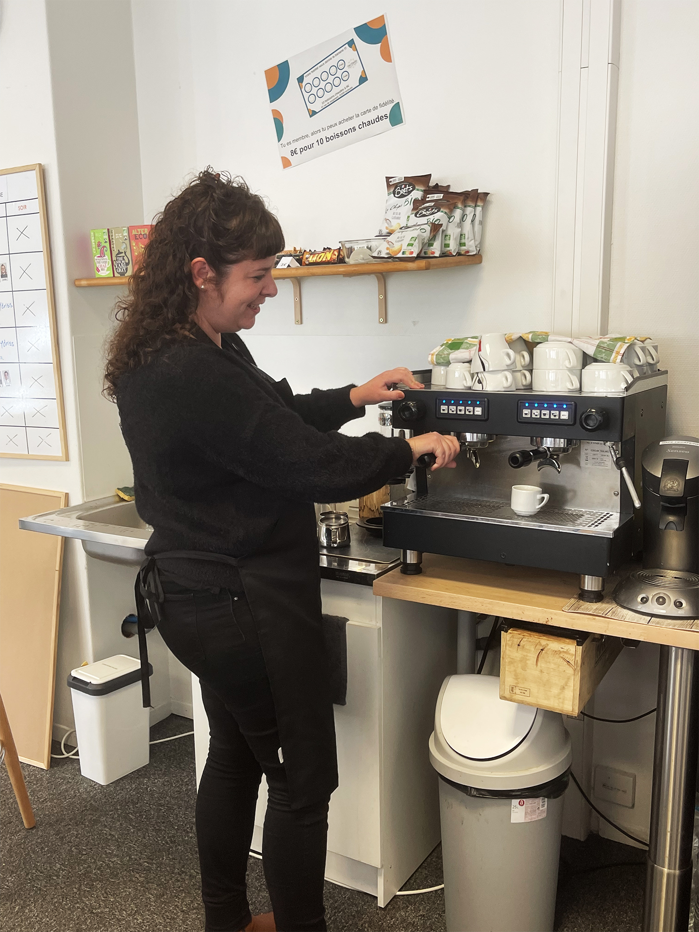 préparation d'un café
